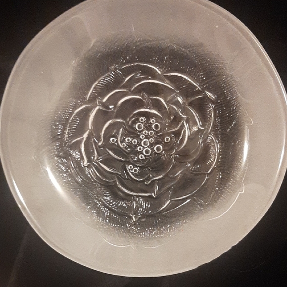 Iittala🇫🇮FINLAND4️⃣WILD ROSE FROSTED GLASS PLATES SET Villiruusu SIZE 6" - Picture 2 of 7